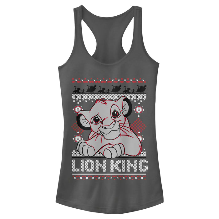 Fifth Sun Junior's Lion King Ugly Christmas Simba Racerback Tank Top