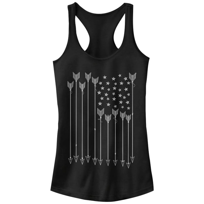 fifth sun Junior's Lost Gods Arrow American Flag Racerback Tank Top