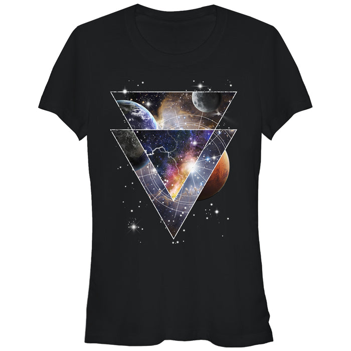 fifth sun Junior's Lost Gods Astro Space Triangles T-Shirt