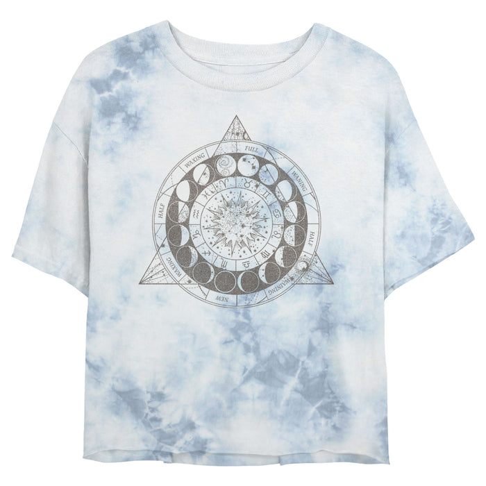 fifth sun Junior's Lost Gods Astrology Moon Phases Wheel T-Shirt