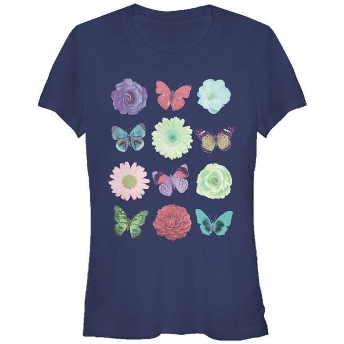 fifth sun Junior's Lost Gods Butterfly Flower T-Shirt