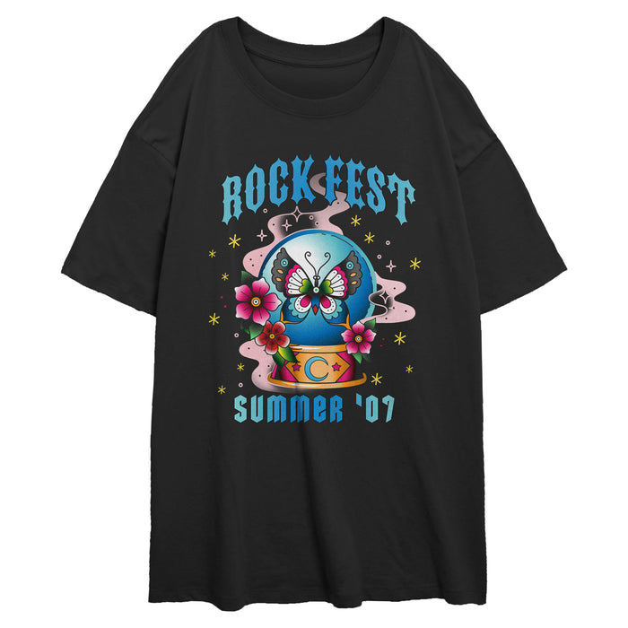 fifth sun Junior's Lost Gods Butterfly Rock Fest Summer T-Shirt