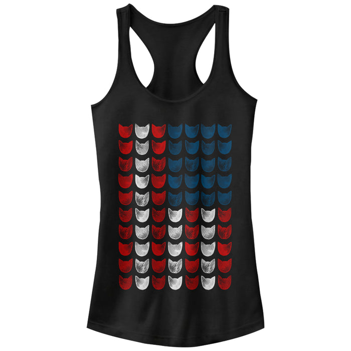 fifth sun Junior's Lost Gods Cat American Flag Racerback Tank Top