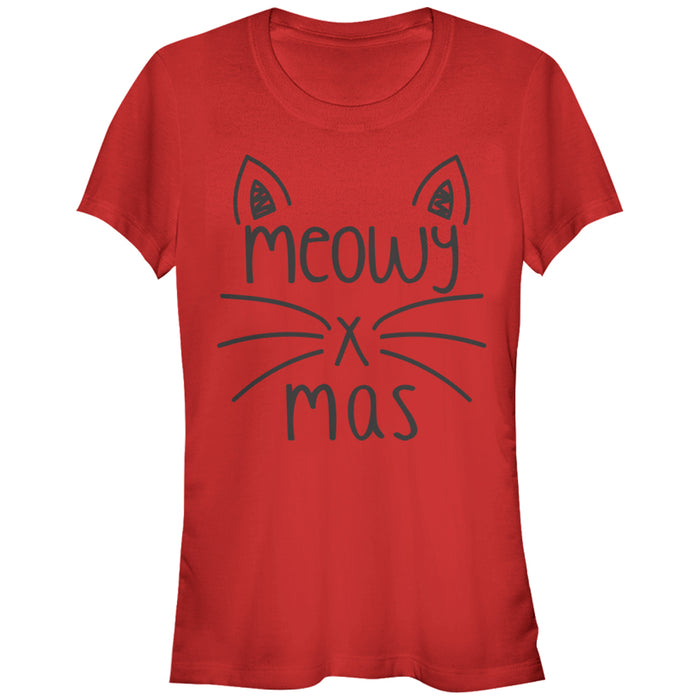 fifth sun Junior's Lost Gods Christmas Cat Meowy T-Shirt
