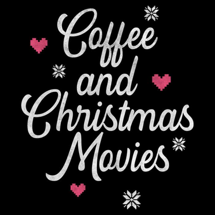 Fifth Sun Junior's Lost Gods Coffee And Christmas Movies Distressed T-Shirt