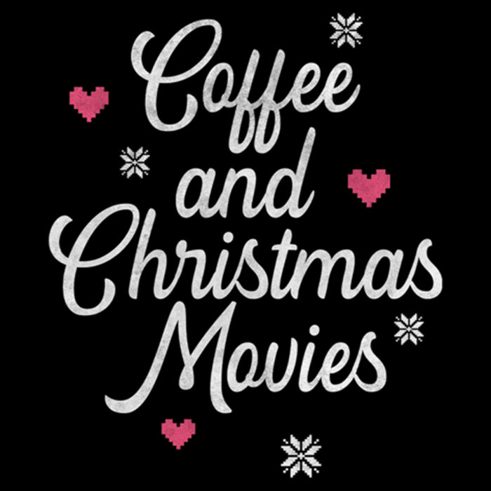 Fifth Sun Junior's Lost Gods Coffee And Christmas Movies Distressed T-Shirt