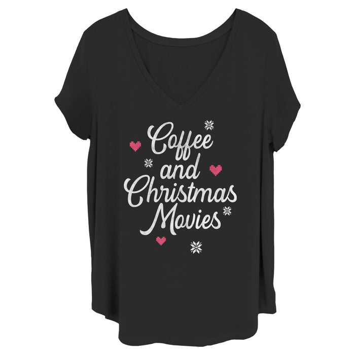 fifth sun Junior's Lost Gods Coffee and Christmas Movies Distressed T-Shirt