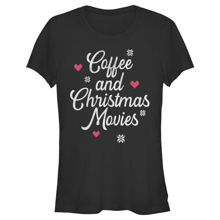 fifth sun Junior's Lost Gods Coffee and Christmas Movies Distressed T-Shirt