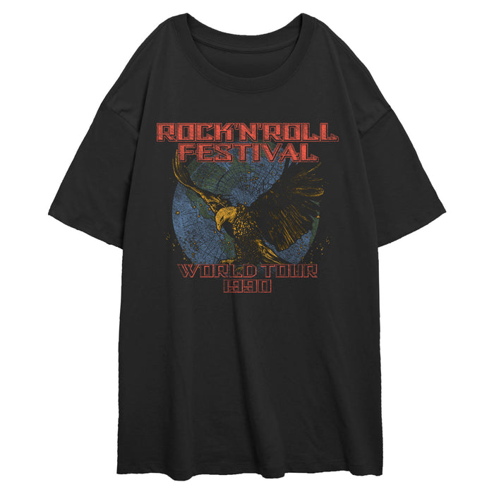 fifth sun Junior's Lost Gods Distressed 1990 Rock Festival T-Shirt