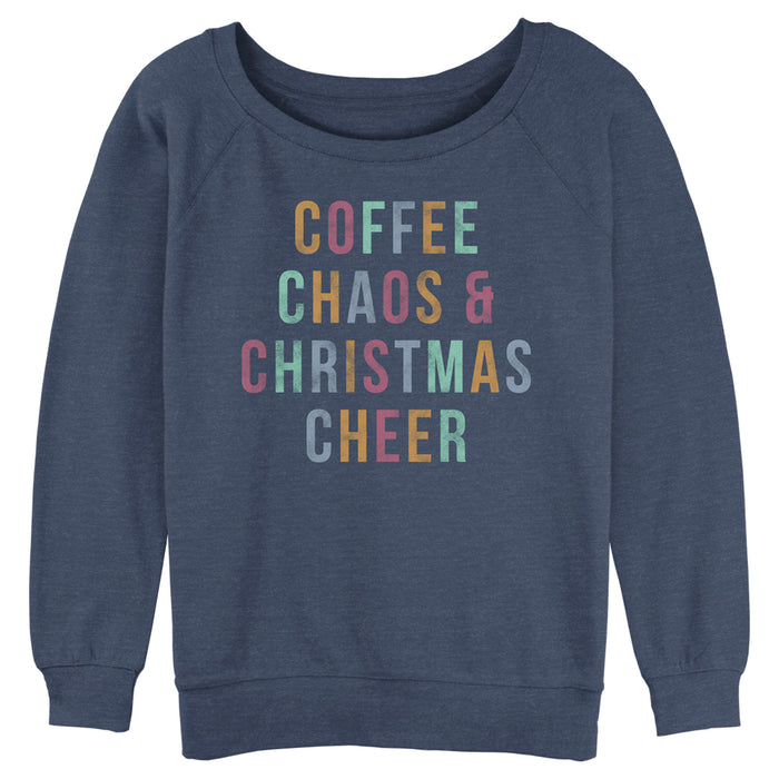 fifth sun Junior's Lost Gods Distressed Coffee Chaos Christmas Sweatshirt