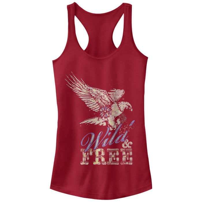 fifth sun Junior's Lost Gods Eagle Wild and Free USA Racerback Tank Top