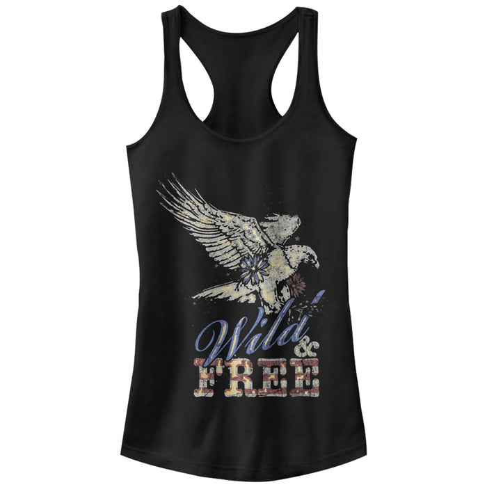 fifth sun Junior's Lost Gods Eagle Wild and Free USA Racerback Tank Top