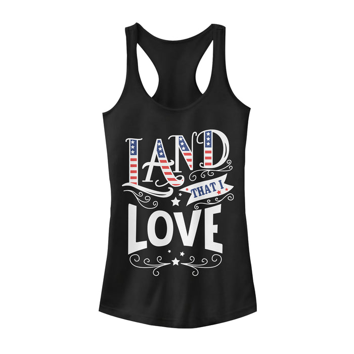 fifth sun Junior's Lost Gods Fourth of July America Love Land Racerback Tank Top