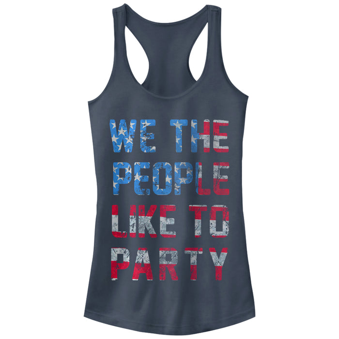 fifth sun Junior's Lost Gods Fourth of July People Like to Party Racerback Tank Top