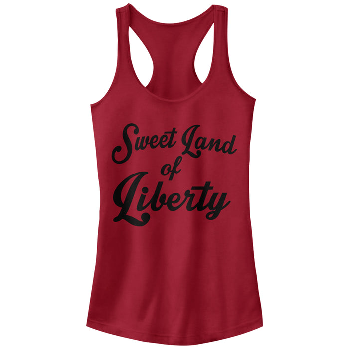 fifth sun Junior's Lost Gods Fourth of July Sweet Land of Liberty Racerback Tank Top