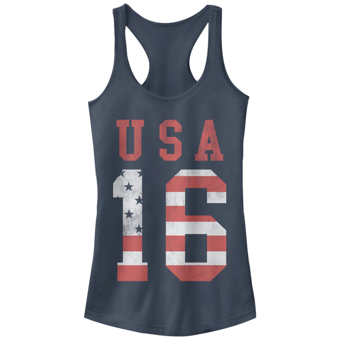fifth sun Junior's Lost Gods Fourth of July USA 16 Racerback Tank Top