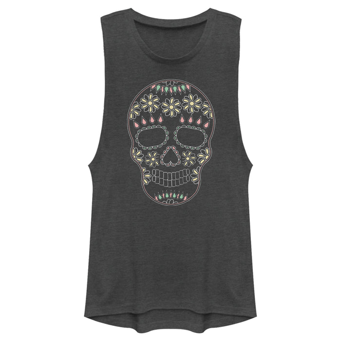 fifth sun Junior's Lost Gods Halloween Sugar Skull Festival Muscle Tee