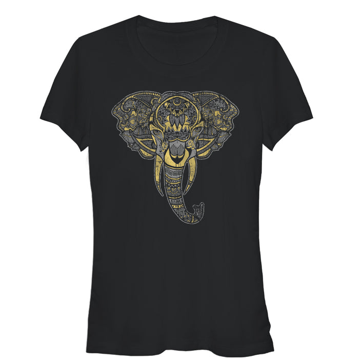 fifth sun Junior's Lost Gods Henna Elephant Face T-Shirt