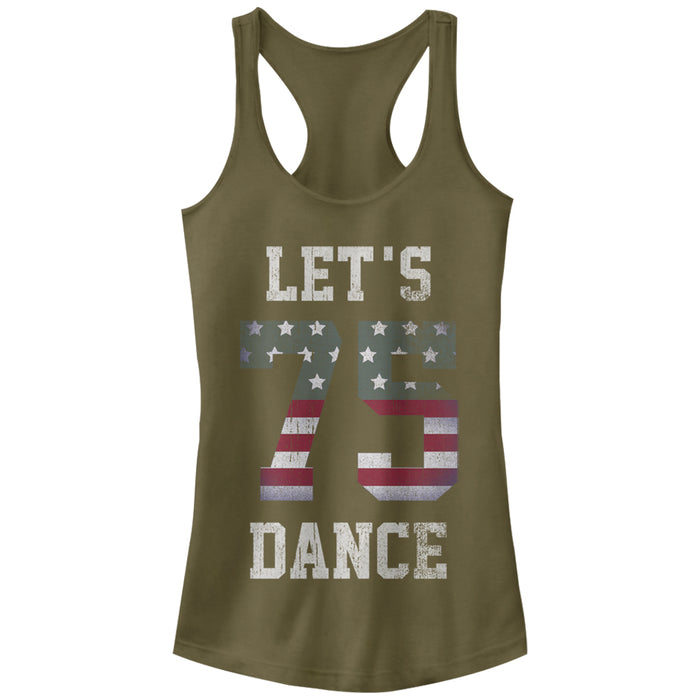 fifth sun Junior's Lost Gods Let's Dance 75 American Flag Racerback Tank Top