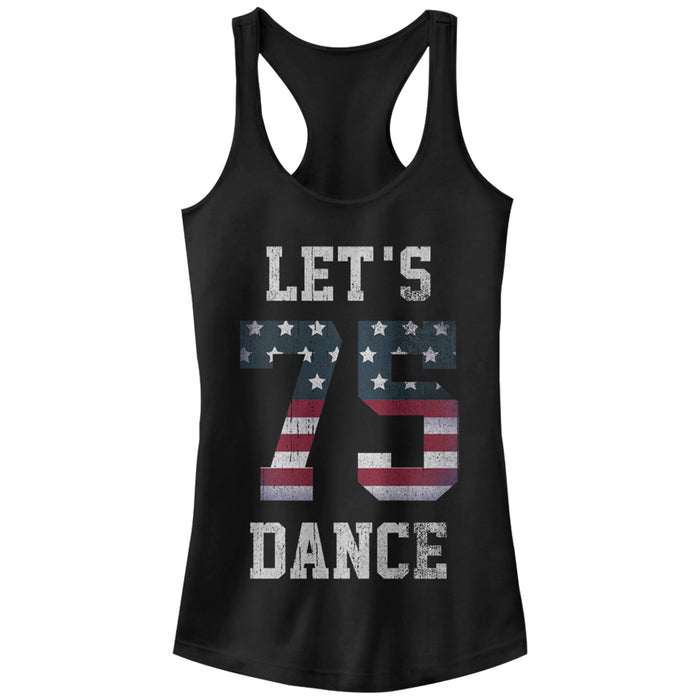 fifth sun Junior's Lost Gods Let's Dance 75 American Flag Racerback Tank Top