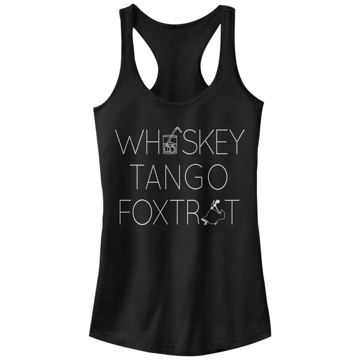 fifth sun Junior's Lost Gods Picture Whiskey Tango Foxtrot Racerback Tank Top