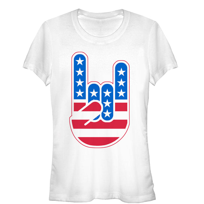 fifth sun Junior's Lost Gods Rock On American Flag T-Shirt