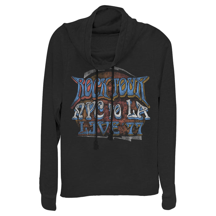 fifth sun Junior's Lost Gods Rock Tour NYC to LA Cowl Neck Sweatshirt