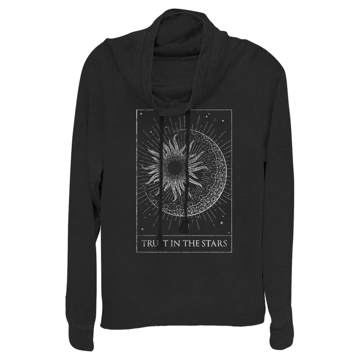 fifth sun Junior's Lost Gods Trust in the Stars Cowl Neck Sweatshirt