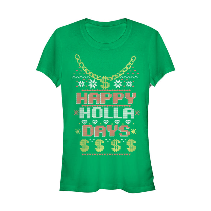 fifth sun Junior's Lost Gods Ugly Christmas Happy Holla Days T-Shirt