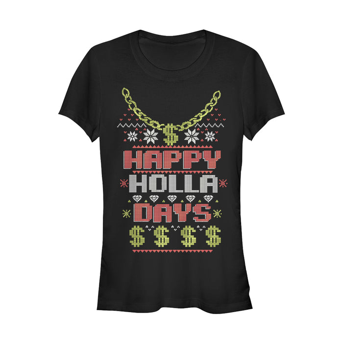 fifth sun Junior's Lost Gods Ugly Christmas Happy Holla Days T-Shirt