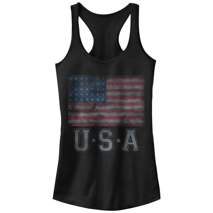 fifth sun Junior's Lost Gods USA Flag Stars Racerback Tank Top