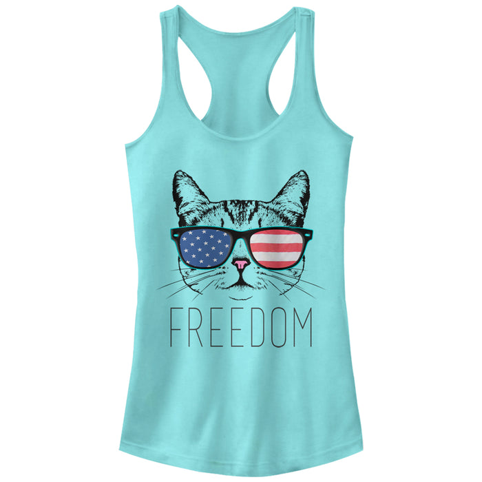fifth sun Junior's Lost Gods USA Freedom Cat Racerback Tank Top