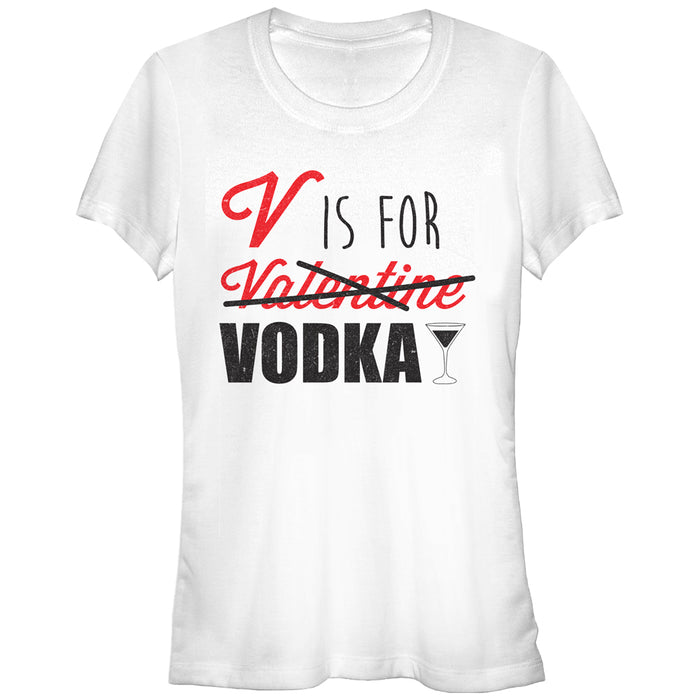 fifth sun Junior's Lost Gods Valentine V is For Vodka T-Shirt