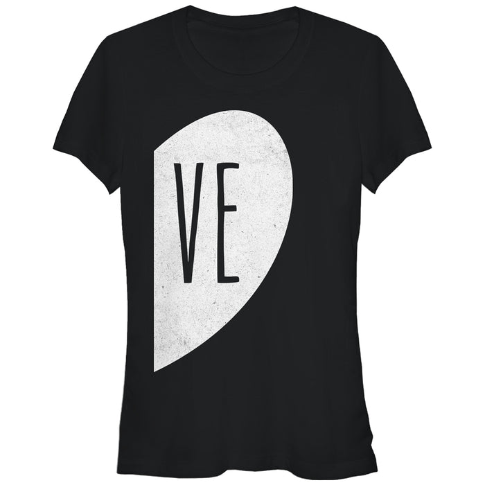 fifth sun Junior's Lost Gods VE Half Love Heart T-Shirt