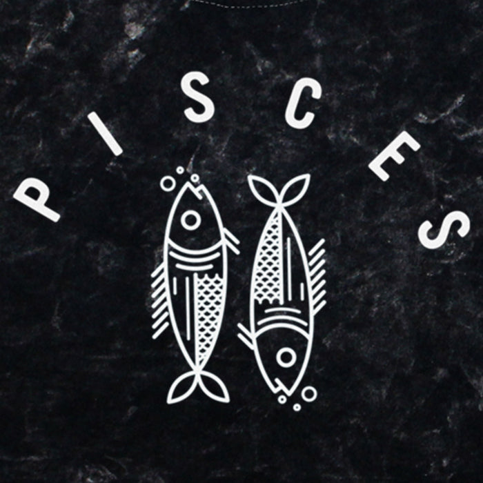 Fifth Sun Junior's Lost Gods Zodiac Pisces Line Symbol T-Shirt