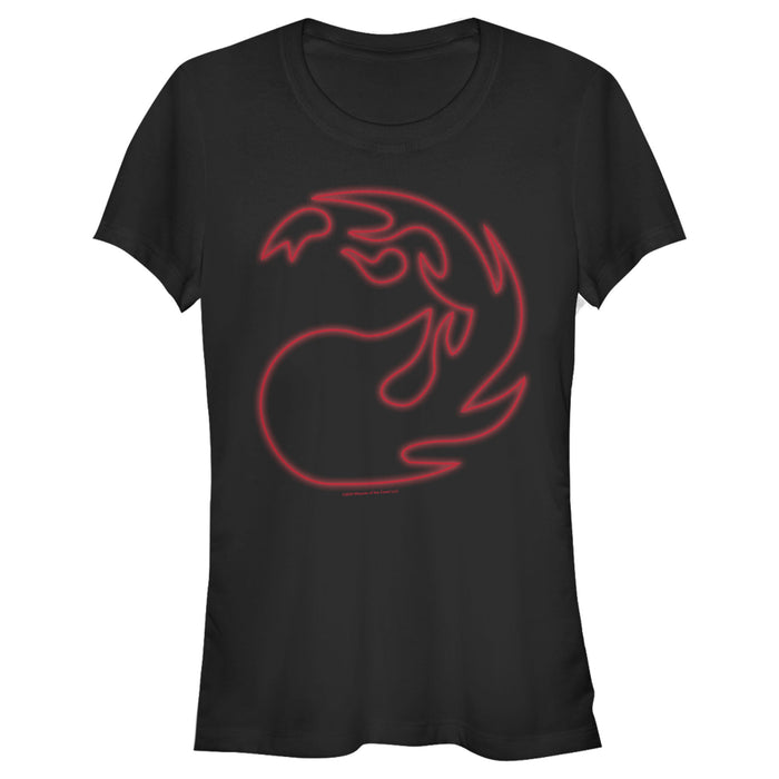 fifth sun Junior's Magic: The Gathering Mana Fireball Outline T-Shirt