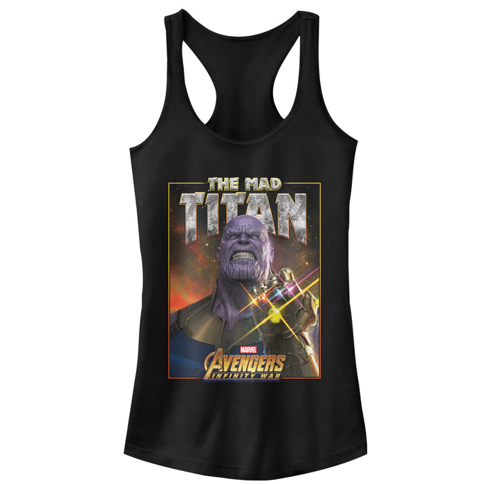 fifth sun Junior's Marvel Avengers: Avengers: Infinity War Mad Titan Thanos Racerback Tank Top