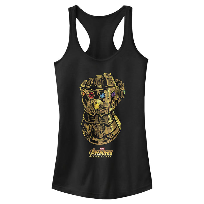 fifth sun Junior's Marvel Avengers: Avengers: Infinity War Power Gauntlet Racerback Tank Top