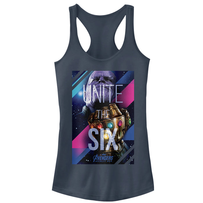 fifth sun Junior's Marvel Avengers: Avengers: Infinity War Unite the Six Racerback Tank Top
