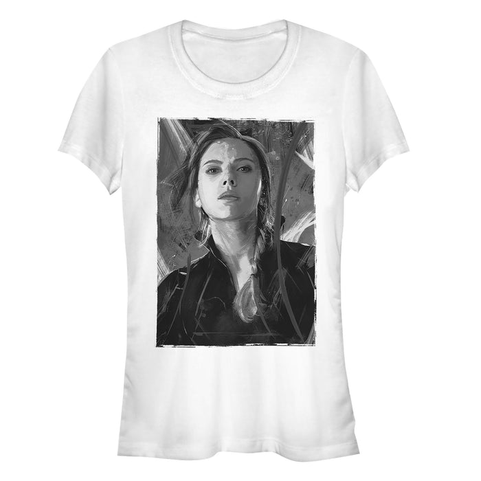 fifth sun Junior's Marvel Avengers: Endgame Black Widow Greyscale T-Shirt
