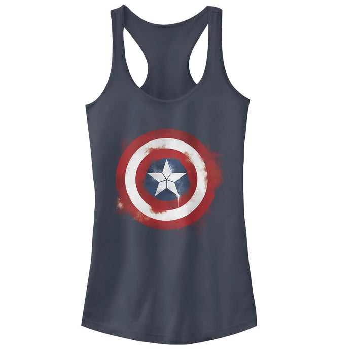 Fifth Sun Junior's Marvel Avengers: Endgame Cap Smudged Shield Racerback Tank Top