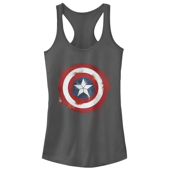 fifth sun Junior's Marvel Avengers: Endgame Cap Smudged Shield Racerback Tank Top