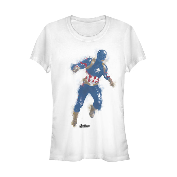 fifth sun Junior's Marvel Avengers: Endgame Captain America Spray Paint T-Shirt