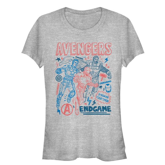 fifth sun Junior's Marvel Avengers: Endgame Cartoon Doodle Print T-Shirt