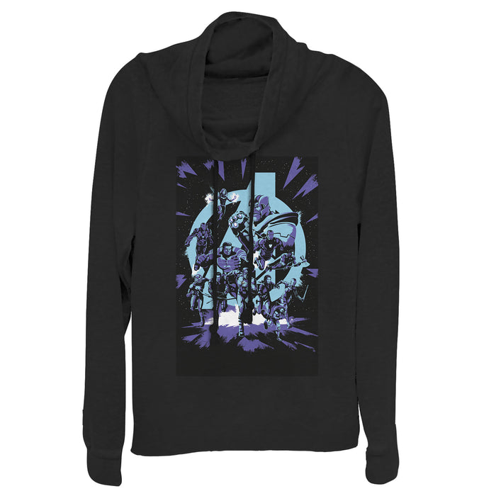 fifth sun Junior's Marvel Avengers: Endgame Galactic Battle Cartoon Cowl Neck Sweatshirt