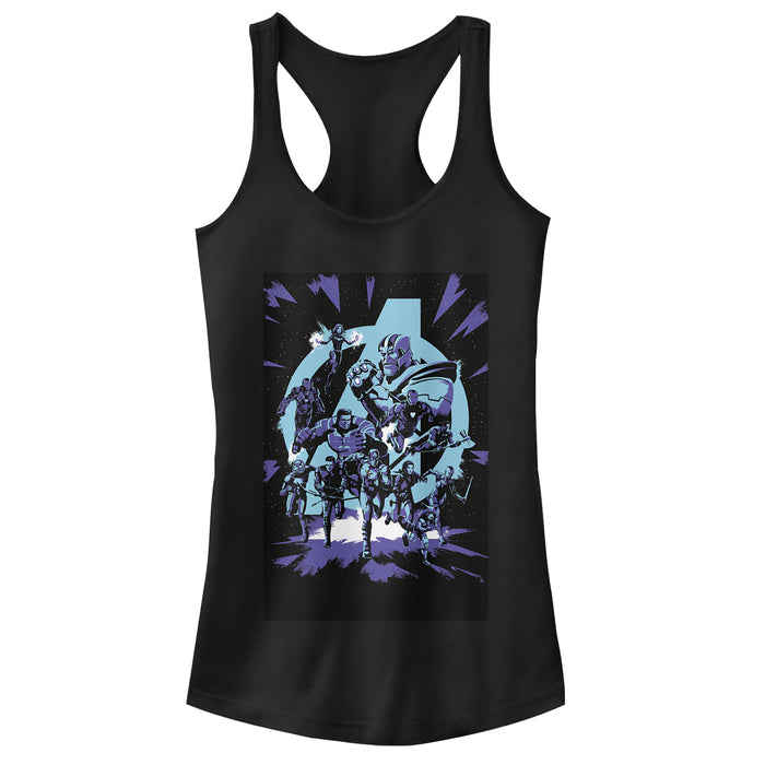 fifth sun Junior's Marvel Avengers: Endgame Galactic Battle Cartoon Racerback Tank Top
