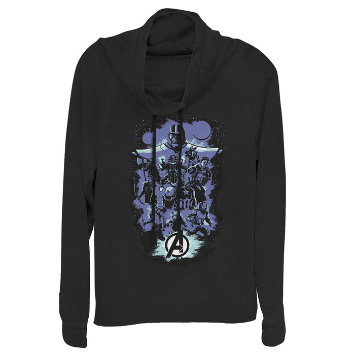 fifth sun Junior's Marvel Avengers: Endgame Galactic Cartoon Cowl Neck Sweatshirt