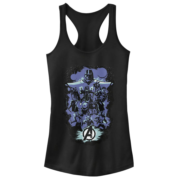 fifth sun Junior's Marvel Avengers: Endgame Galactic Cartoon Racerback Tank Top