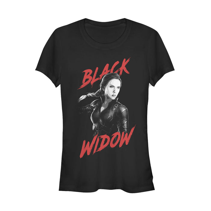 fifth sun Junior's Marvel Avengers: Endgame Grey Grayscale Black Widow T-Shirt