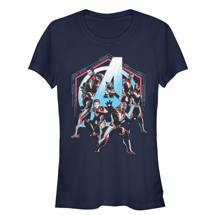 fifth sun Junior's Marvel Avengers: Endgame Hero Hexagon Frame T-Shirt